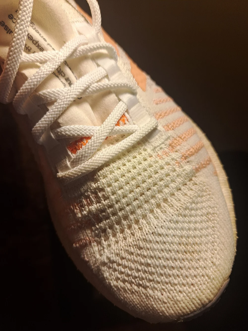 adidas Women's White and Light Pink Knit Sneakers
